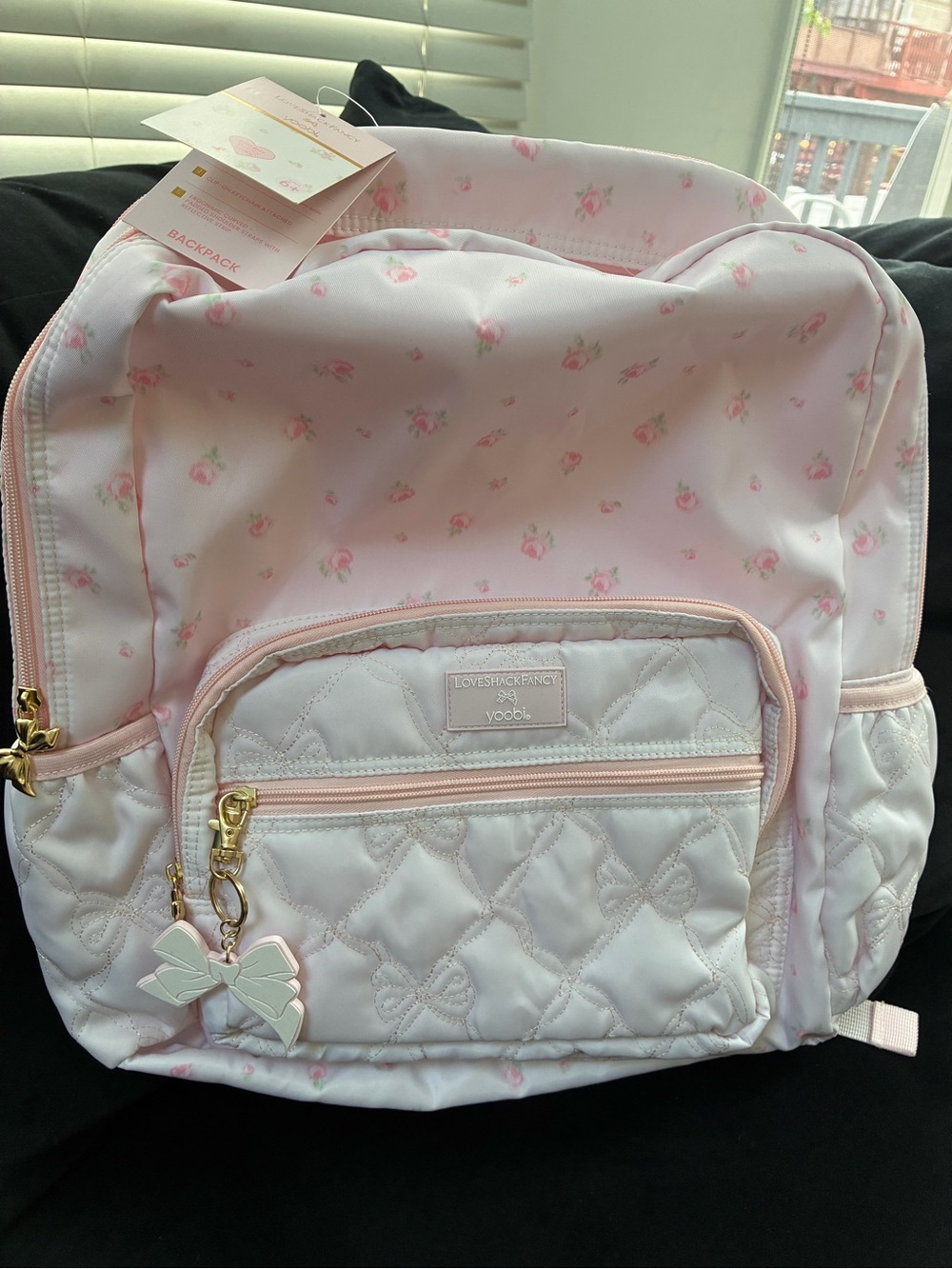 NWT Love Shack Fancy x Target Quilted Bow Backpack - Light Pink